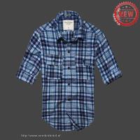 heren abercrombie fitch plaid lang overhemd diepblauw wit Tilburg Shop hscq5902